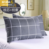 低枕头一对带枕套学生宿舍单人简约可爱软枕芯双人情侣超柔软家用 三维工匠