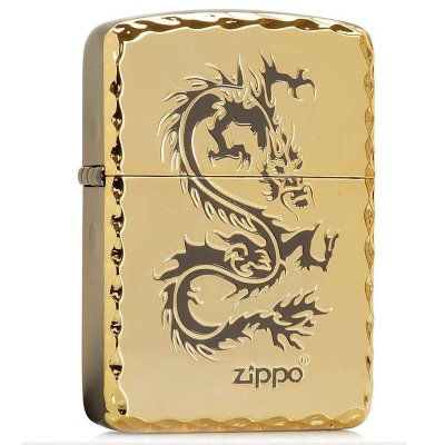 美国ZIPPO打火机芝宝龙腾四海复刻1941金龙点烟器金色磨边龙男士礼品龙腾四海