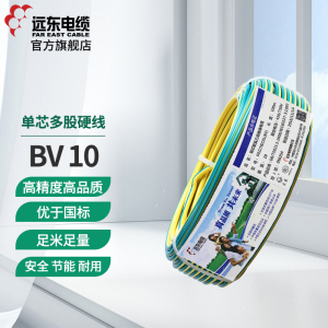 远东电线电缆 BV10平方国标家装进户铜芯电线 单芯100米硬线