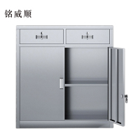 MINGWEISHUN铭威顺文件柜不锈钢柜子储物柜资料柜档案柜带锁文件柜201二斗下节