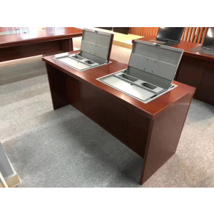 匡大翻转电脑桌会议桌1.6米两人位+椅子*2/一套