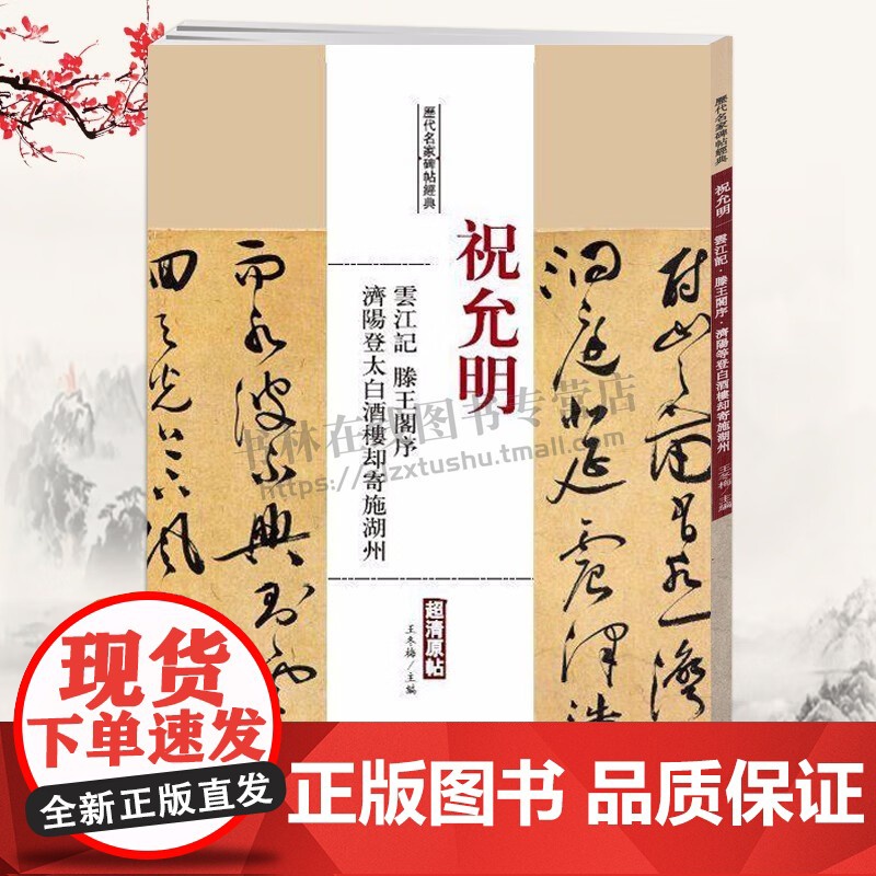 历代名家碑帖原贴 祝允明 云江记 滕王阁序 王冬梅 著 繁体旁注 祝枝山草书毛笔字帖书籍 成人书法临摹书 中国书店
