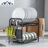 简约厨房防锈放碗架水沥水架家用多功能碗筷餐具收纳置物架 三维工匠