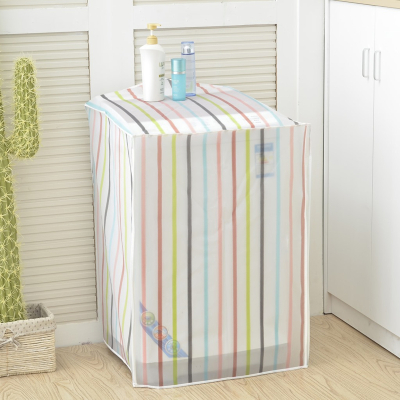 洗衣机罩防水防晒全自动滚筒阿斯卡PEVA五彩条纹洗衣机罩（（全自动加大款））A款波轮上开盖60*61*95cm适用（