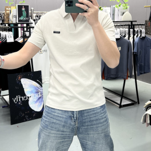 男士短袖翻领新款时尚休闲T恤男款polo衫纯色半袖衫打底衫上衣夏