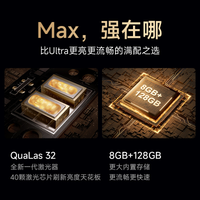 极米RS 20 Ultra Max 高亮版 家用投影仪 全新三色激光变焦移轴高刷投影 4K超清 (6100 ISO高亮)