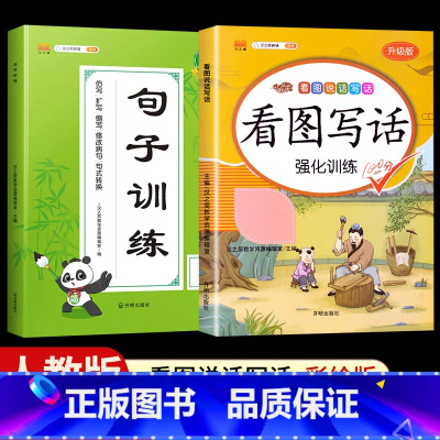 [全套2本]看图写话+句子训练 二年级上 [正版]看图写话一年级二年级上册下册人教版老师每日一练专项强化训练范文大全小学