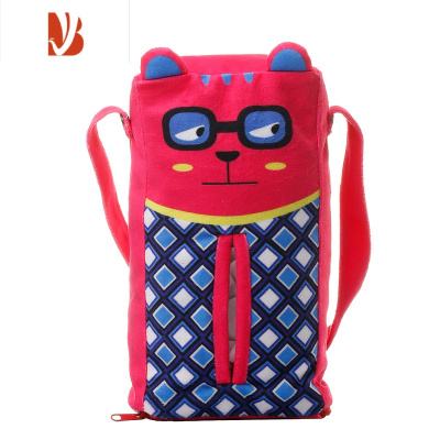 三维工匠车载纸巾盒挂式汽车用创意抽纸盒卡通纸抽盒女生车内装饰 枚红色