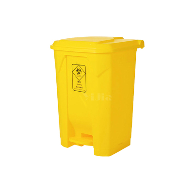 翌嘉YJ4060417医疗垃圾桶脚踏式垃圾箱黄色带盖废物回收箱 80升