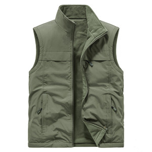 JPDUN防风防水双面穿秋冬加厚加绒保暖摇粒绒外套坎肩