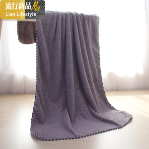 浴巾女不易毛成人加大加厚干发巾柔软吸水毛巾浴巾浴帽三件套 三维工匠