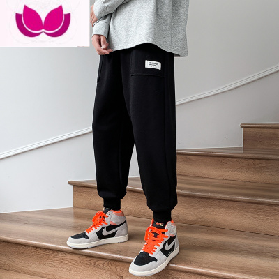 七斓裤子男春季黑色潮牌束脚裤男士宽松百搭休闲裤卫裤潮流夏季运动裤