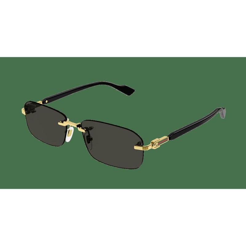 古驰(GUCCI)墨镜男款金属感金框灰 lens尼龙材质潮流百搭配镜