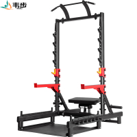 韦步健身房机商用深蹲卧推架一体多功能臀冲器械臀部臀桥训练器 多功能机+2.2米杆+110公斤片