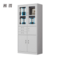 湘渭钢制文件柜档案柜财务凭证柜带锁储物柜铁皮柜书柜偏三内保文件柜