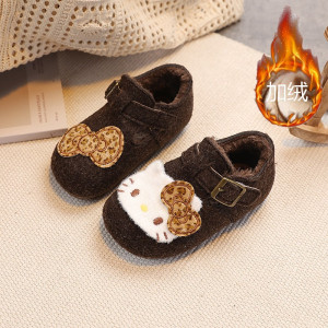 ins法式勃肯豆豆鞋秋冬季新款韩版女童可爱卡通加绒保暖棉鞋