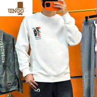 YANXU秋季2023新款圆领卫衣男简约长袖打底衫百搭宽松潮牌宽松时尚上衣