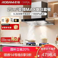 老板(ROBAM)烟灶套餐 25m³油烟机燃气灶套装 顶吸油烟机套装 烟灶套装5.2kW定时灶具 65X3S+51B0A