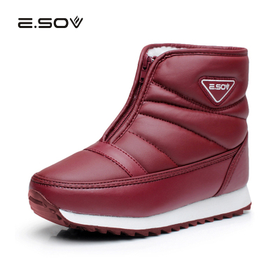 艾索维（E.SOV）冬季加绒加厚中老年保暖防滑雪地鞋舒适男女款棉鞋防水雪地靴