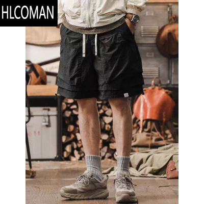 HLCOMAN户外机能防水速干工装短裤子男夏季凉感复古假山系休闲五分裤