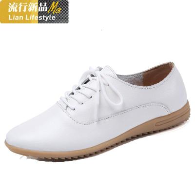 2020春秋季新款单鞋休闲真皮学生小白鞋女鞋学院英伦风小皮鞋百搭知义(ZHIYI)休闲鞋