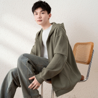 [2.5折价162元]唐狮春新款男士外套运动立领休闲宽松百搭上衣纯色细节外套