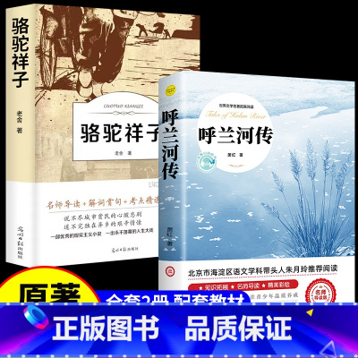 [2册]呼兰河传+骆驼祥子 [正版]呼兰河传 萧红著 原著原版书籍五年级初中生青少年版四六年级中小学生必读呼兰河转完整版