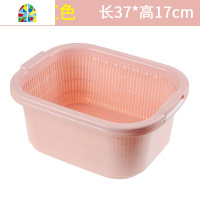 双层洗菜篮创意漏盆塑料菜篮子厨房洗菜盆水果盆水果篮 FENGHOU 特大号双层红色