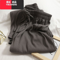 YIBUSHENG大码女装300斤季冰丝阔腿裤女薄款宽松垂感遮肉显瘦休闲裤简约