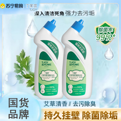 国货品牌丁家宜洁厕液500g*2瓶除菌去黄垢去味艾草芳香洁厕灵家用实惠装
