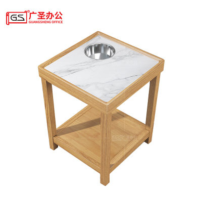 GS 实木岩板茶几边几水杯架子 400*420*550mm