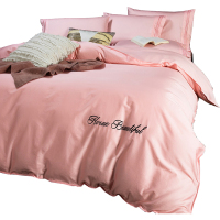 美帮汇床上四件套全棉欧式风格60支长绒棉被套酒店风贡缎全棉床单三件套