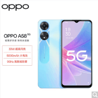 OPPO A58 6GB+128GB 静海蓝全网5G 33W超级闪充 5000mAh大电池 90Hz高刷炫彩屏 智能手机 天玑700