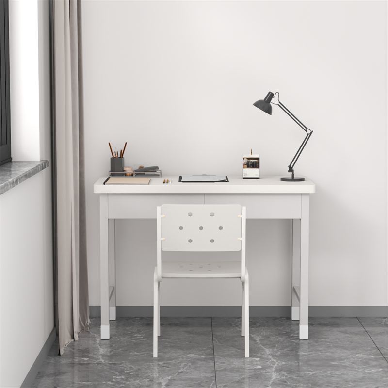 富路达钢制学习桌写字桌学员电脑桌内务办公桌宿舍干部二抽桌+椅子