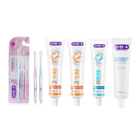 舒客+ 小苏打洁白细护牙膏120G+维C营养牙膏120G*2+舒客专效防蛀固齿牙膏140g+舒客专效特护牙刷2支