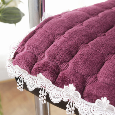 美帮汇办公室加厚夏季餐椅垫毛绒通用椅子垫椅垫秋冬座垫机洗有绑带坐垫