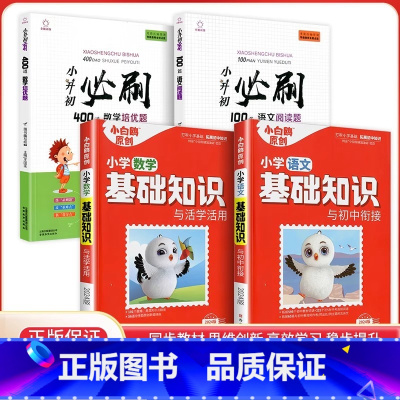 [基础+练习4本]基础知识+小升初必刷题 语数 小学升初中 [正版]万唯小学基础知识与初中衔接大全手册语文数学英语小升初