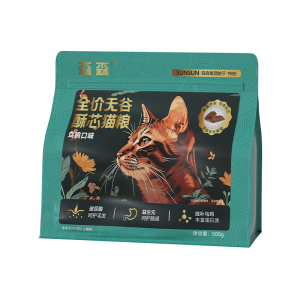 森森乌鸡泡芙夹心猫粮猫咪主食鲜肉猫粮无谷低敏益生菌呵护肠胃 鸡肉味 500g