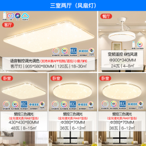 雷士照明NVC 语音智能遥控吸顶灯客厅灯卧室灯吊灯灯具套餐浪漫满天星现代简约灯具客厅吸顶灯套餐PDD