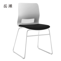 岳滩培训会议椅弓形椅洽谈椅无扶手黑色软包椅