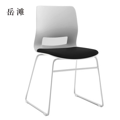 岳滩培训会议椅弓形椅洽谈椅无扶手黑色软包椅