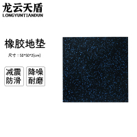 龙云天盾健身房地垫运动地胶垫室内减震防滑健身地垫环保隔音橡胶地垫50*50*2CM 黑蓝