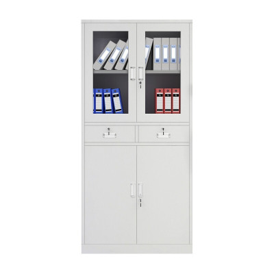 鹍翔上玻下铁中二屉档案柜185X90X39CM/组