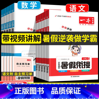 [暑假衔接]语文+数学 小学一年级 [正版]2023 小学语文数学暑假衔接训练 暑假语文数学一升二升三升四升五人教版 暑
