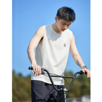 [2.5折价42元]唐狮夏季新款男背心圆领无袖T恤简约打底汗衫内搭学生上衣白潮流t