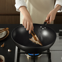 康巴赫炒锅锻打老铁锅精铁手工炒菜电磁炉明火通用30cm起多规格