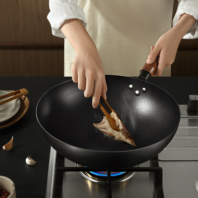 康巴赫炒锅锻打老铁锅精铁手工炒菜电磁炉明火通用30cm起多规格
