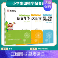 小学生语文3本套装(凹槽) [正版]练字帖小学生每日一练小学生字帖楷书练字本古诗词儿童笔画笔顺练字帖数字练习硬笔书法字帖