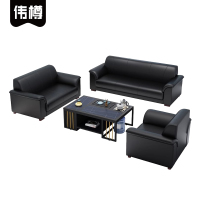 伟樽办公沙发单+双+三人位+岩板茶几套