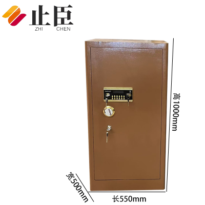 止臣 保险柜保险箱电子密码锁保险收纳柜保管箱存放柜储物柜 咖个